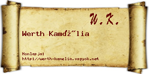 Werth Kamélia névjegykártya